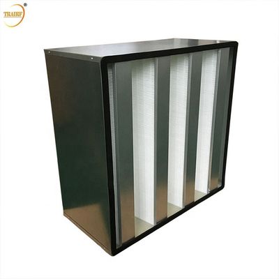 품질  0.5 Micron F9 Metal Frame V Bank HEPA Filter For Air Conditioning Systems 공장