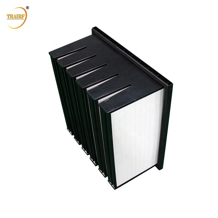 ABS 재질 프레임 마이크로파인 글라스 미디어 24x24x12 Ｖ 뱅크 필터 HEPA 공기 정화 필터