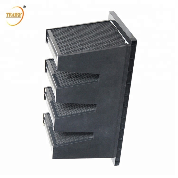 0.3u 활성 탄소 공기 정화 필터 Ｖ 은행 공기 정화 필터 800-4200 CMB/H