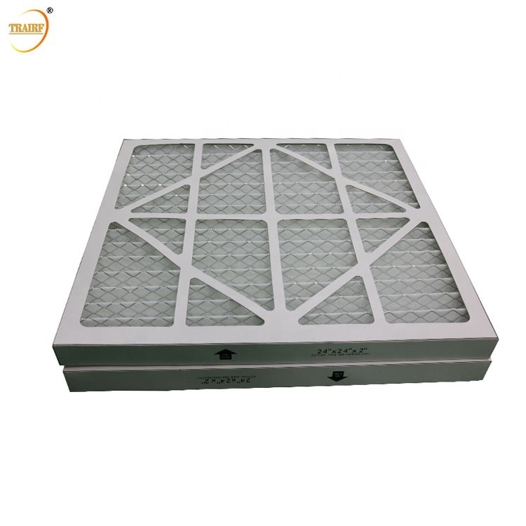HVAC 주름형 패널 판지 프레임 전치 필터 여과 클래스 G3 G4 M5
